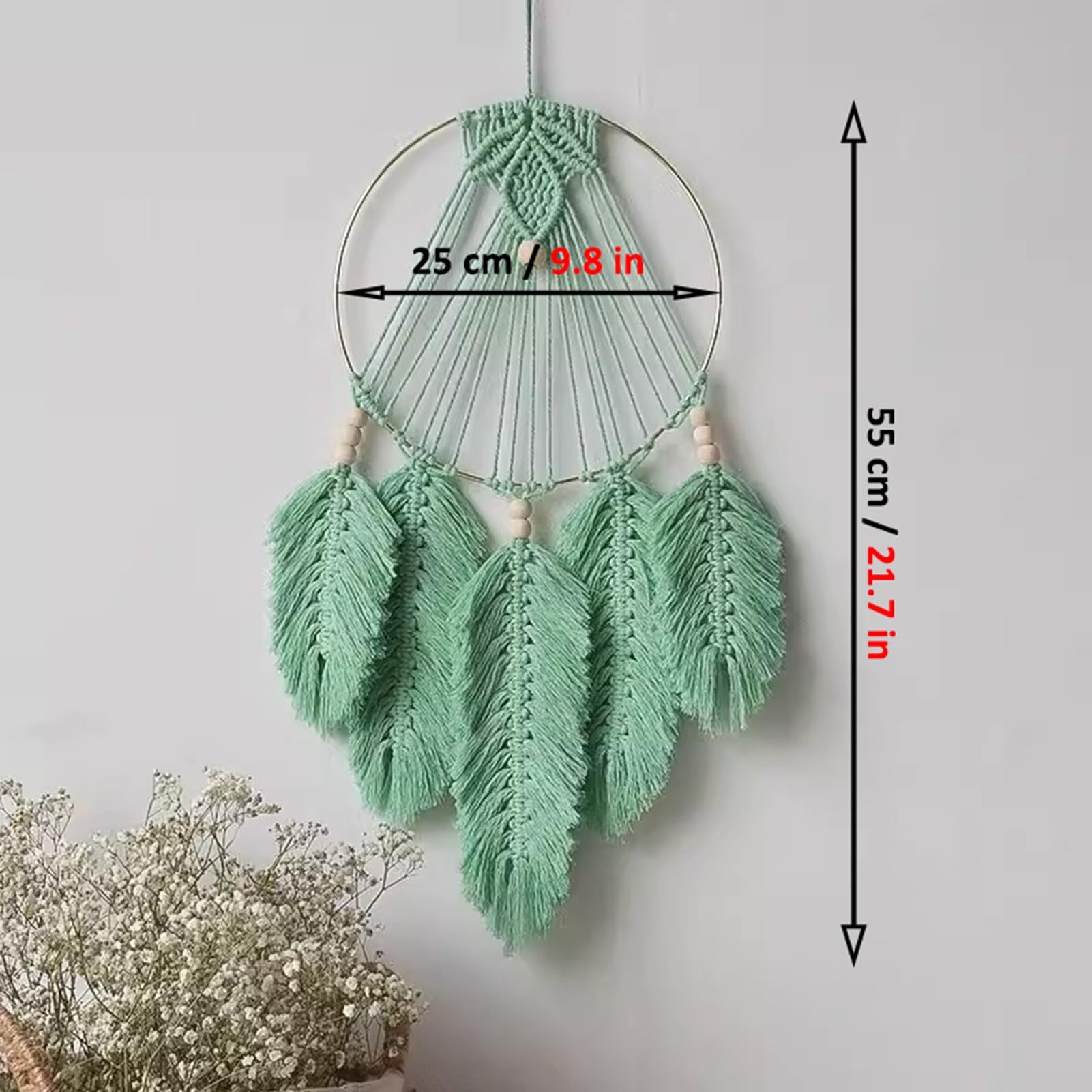 Rideaux en macramé Toile De Fond De Mariage en Macramé Jaune, Rideaux en Macramé pour Fenêtres, Rideau en Cordes De Coton pour La Décoration Murale(Green)