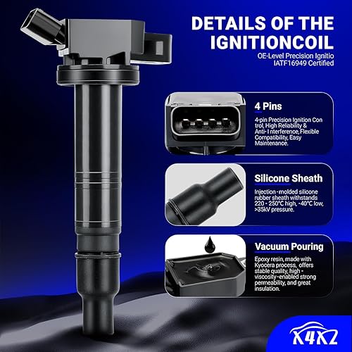 Vista 62 de Paquetes de bobina de encendido UF549 y bujía de iridio doble 9029, para Nissan Altima Versa Sentra Rogue Cube NV200 Pathfinder Infiniti FX50 M56