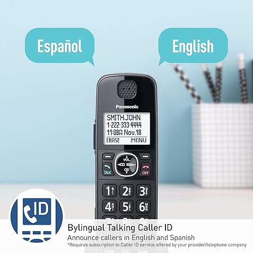 Miniatura 5 de Panasonic KX-TGE632M - Teléfono inalámbrico con contestador automático, bloqueo de llamadas automatizado, fácil de usar, 2 teléfonos (color negro