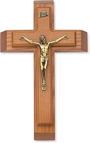 McVan Inc. - Juego de crucifijo de madera de nogal para llamar enfermo, decoración de regalo religioso, 12 pulgadas, Nogal, N / A