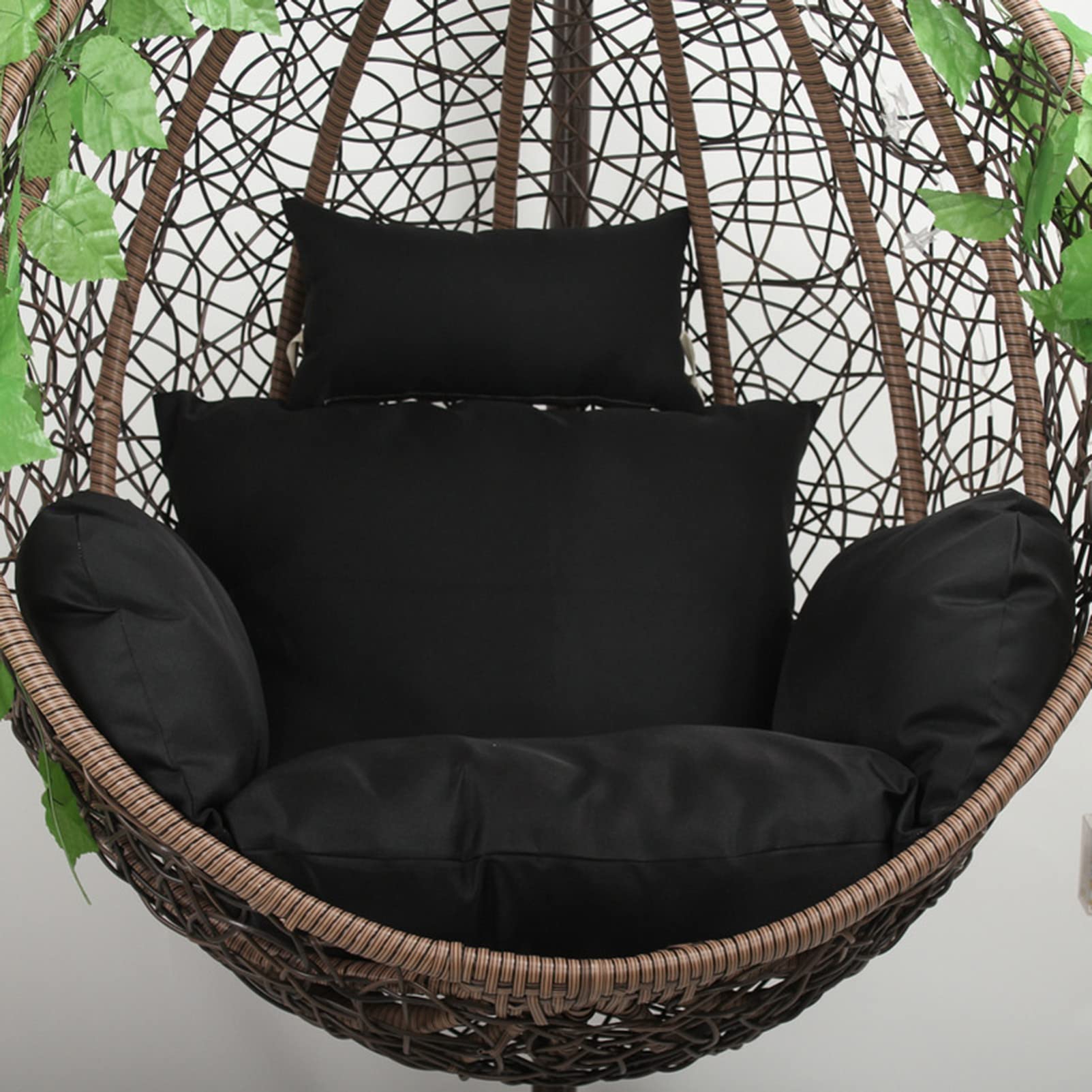 Coussin de chaise de jardin suspendue en forme d'œuf avec rembourrage épais pour fauteuil balançoire