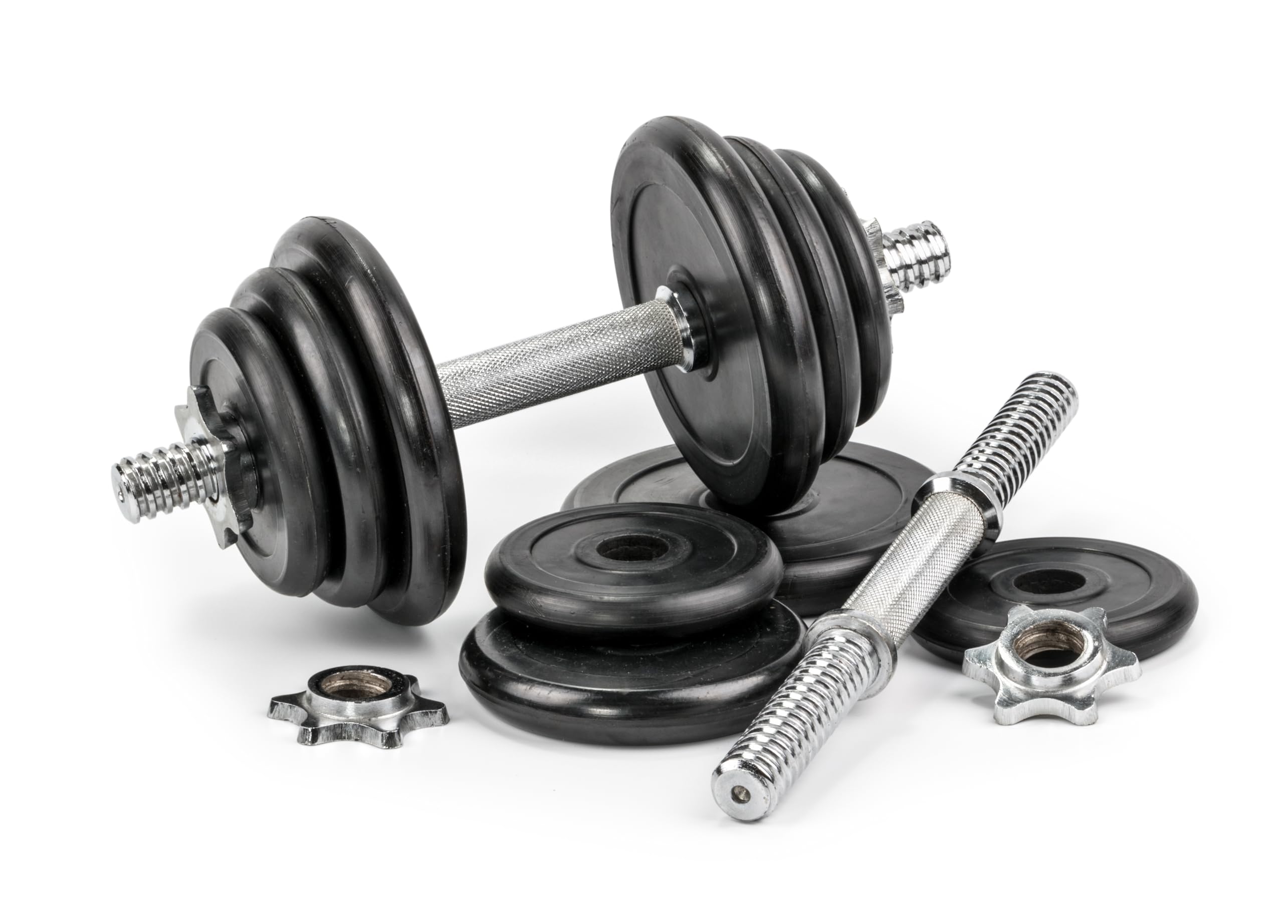 G5 HT SPORT Zestaw hantli + talerze żeliwne Ø 25 mm [10,20,30 kg] | regulowane ciężarki ze śrubami i sprężynami, zestaw do treningu domu i siłowni, fitness i kulturystyka