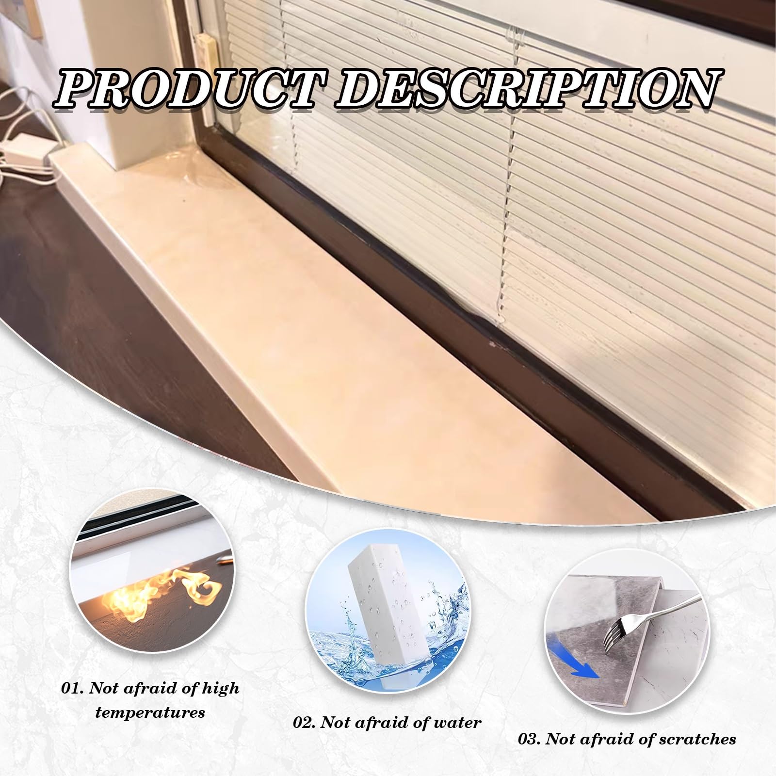 UPVC Acrylic Window Sill Extender Window Sill Cover Extender - Dark ...