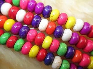 Cuentas Sueltas de Turquesa Ábaco de Colores Variados (5 x 8 mm), 15" ##QF031