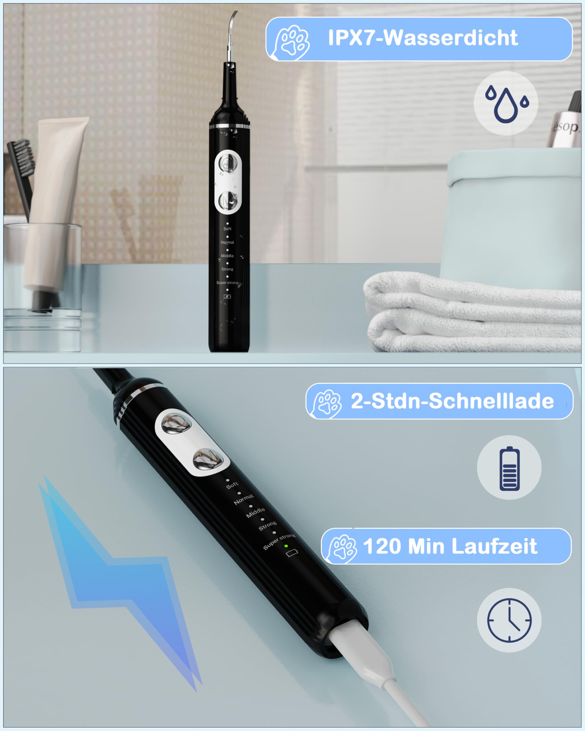 Stim-U-Dent Kit de limpieza dental ultrasónica para perro, limpiador dental para mascotas, para eliminar sarro y placa, con luz LED, cepillo de dientes para perros