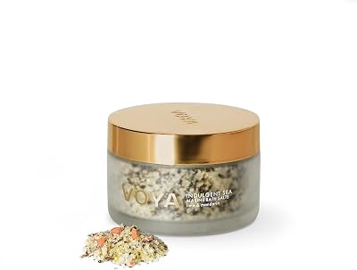 VOYA Indulgent Sea Marine Bath Salts with Magnesium, Fucus Serratus Seaweed, Epsom Salts, & Himalayan Pink Rock Salts. Relieve Stress & Relax Muscles | Infused with Natural Essential Oils â€“ 8.82 OZ