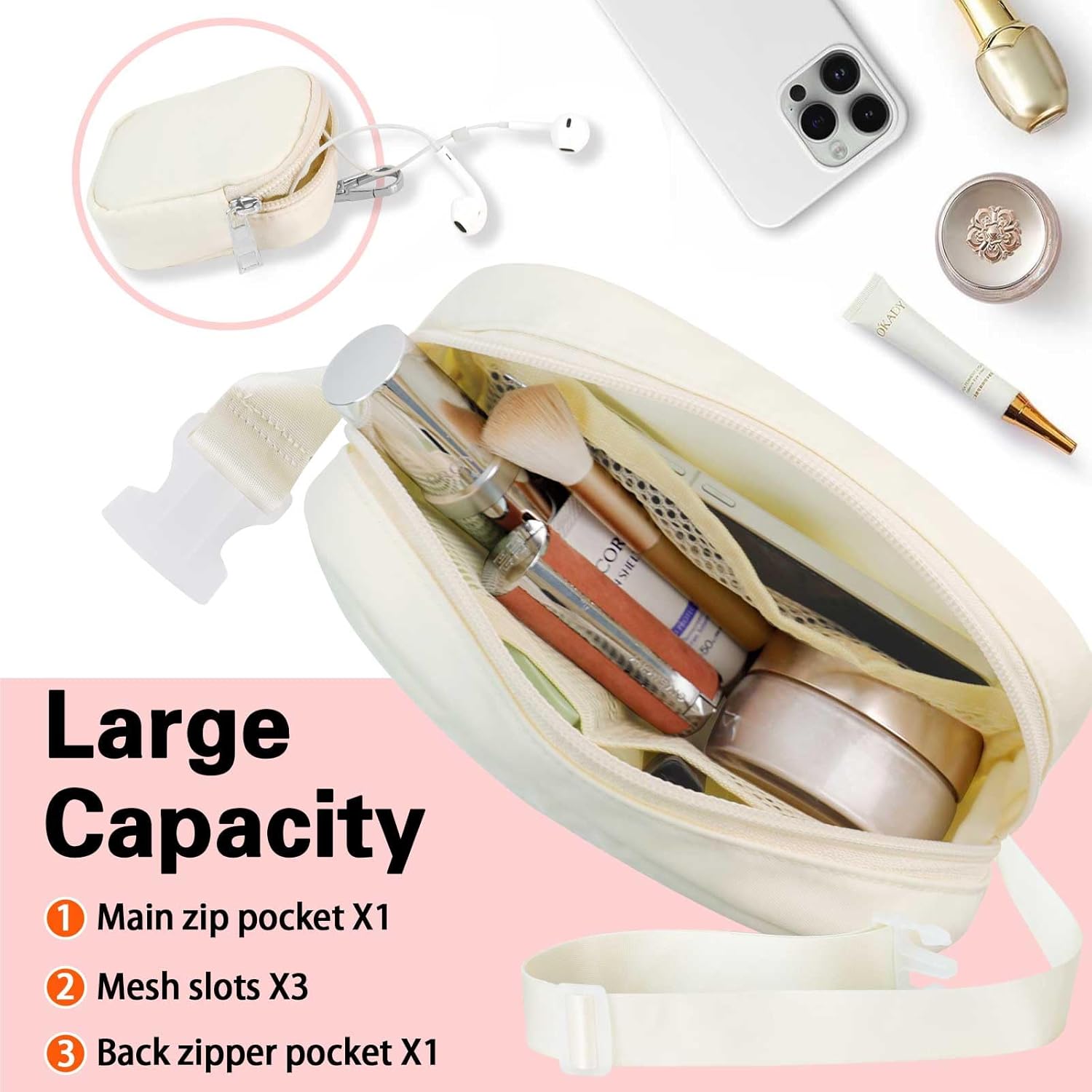 GhvyenntteS Fanny Pack for Girls Kids - Birthday Gifts for 3 4 5 6 7 8 9 10 11 12 13 Years Old Girls, Initial Fanny Pack Belt Bag Purse, Fashion Waist Packs for Teen Daughter Sister, Beige A - Image 4