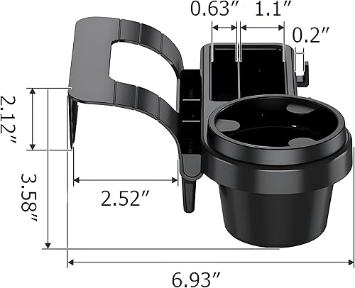 Miniatura 5 de GDQ Organizador de ventana de coche 4 en 1  Soporte de taza con clip y soporte para teléfono con ganchos  Sin taladro, ajuste universal para SUV,