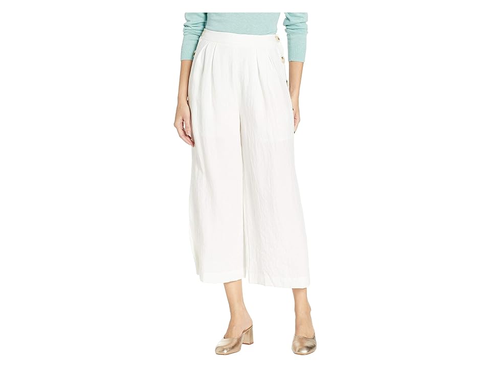 

J.O.A. Buttoned Wide Leg Pants (Off-White) Women's Casual Pants