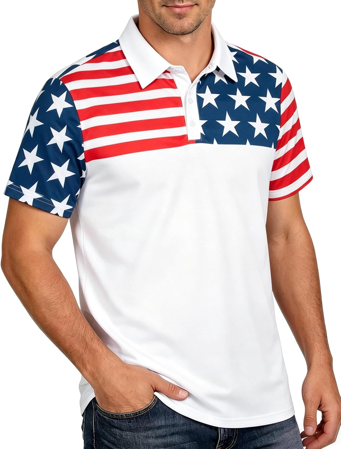 Men's Flamingo Golf Polo Shirt, Tropical Hawaiian Print Golf Polo Flamingo Shirts Casual Vacation Top for Men