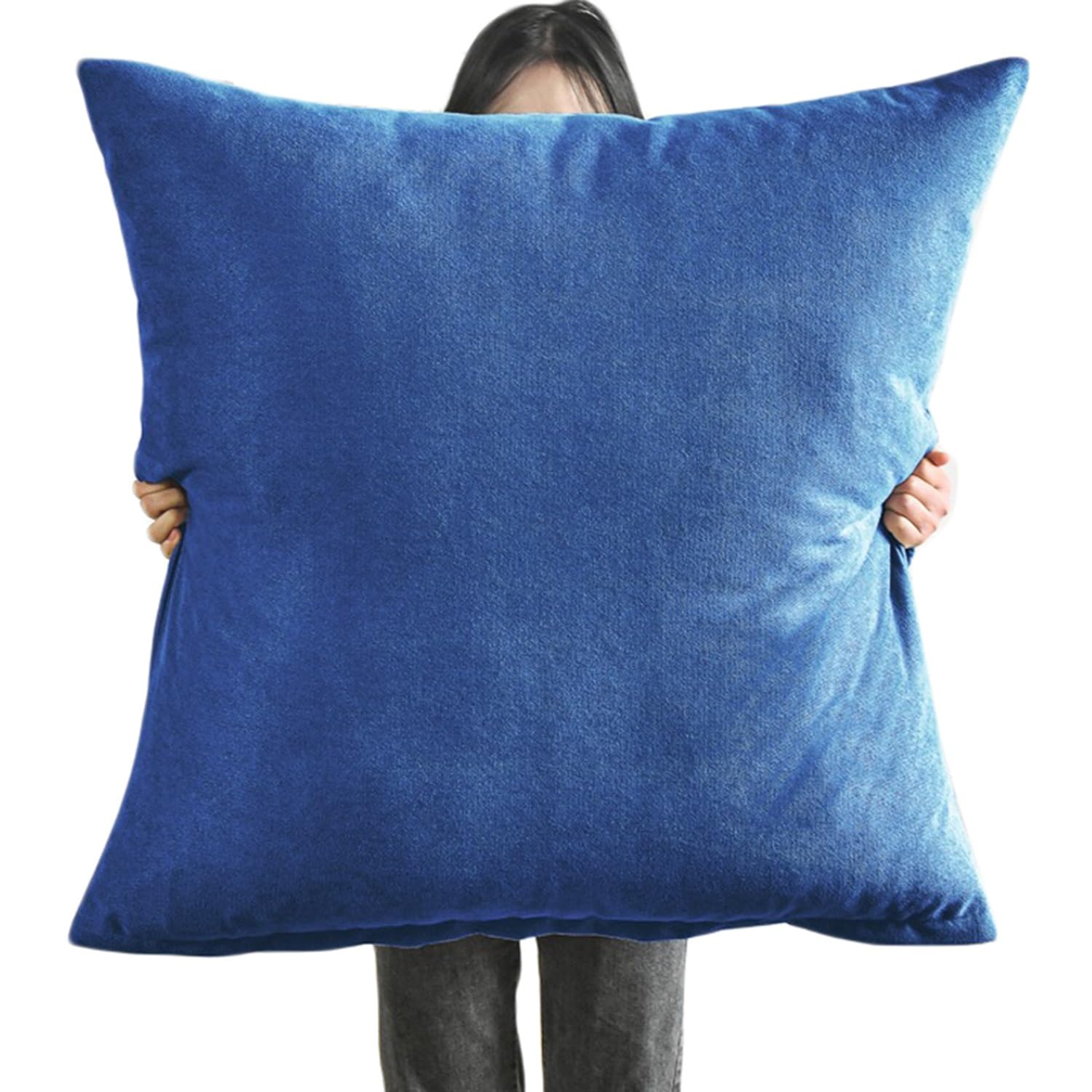 AQIGR Cushion Covers Decorative Throw Pillow Cover 80x80 cm 70x70 cm Thick Fabric Square Pillow Cases Protectors 50x50 cm 60x60 cm for Couch Sofa Bed with Invisible Zipper(Dark blue,70x70cm/28x28in)