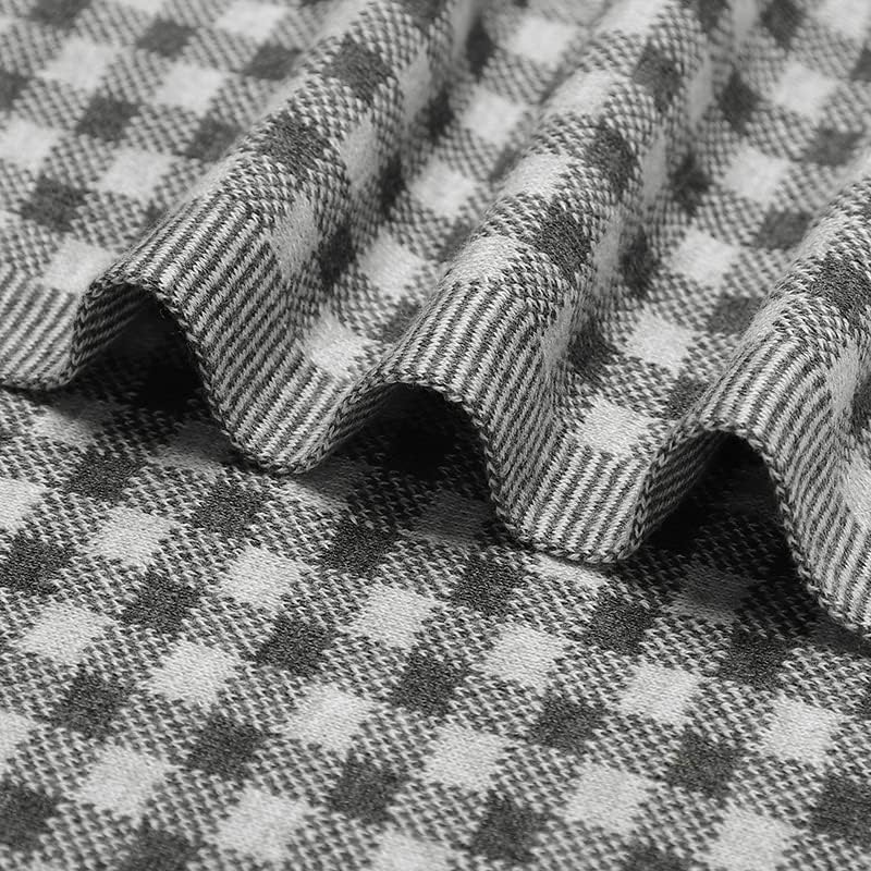 Luxury Knit Plaid Receiving Baby Blanket - 100% Soft Fine Cotton Receiving Swaddle Stroller Nursery Blanket Shower Baby Gift Registry for Newborns Toddlers Boys & Girls (Plaid - Grey) - Image 5