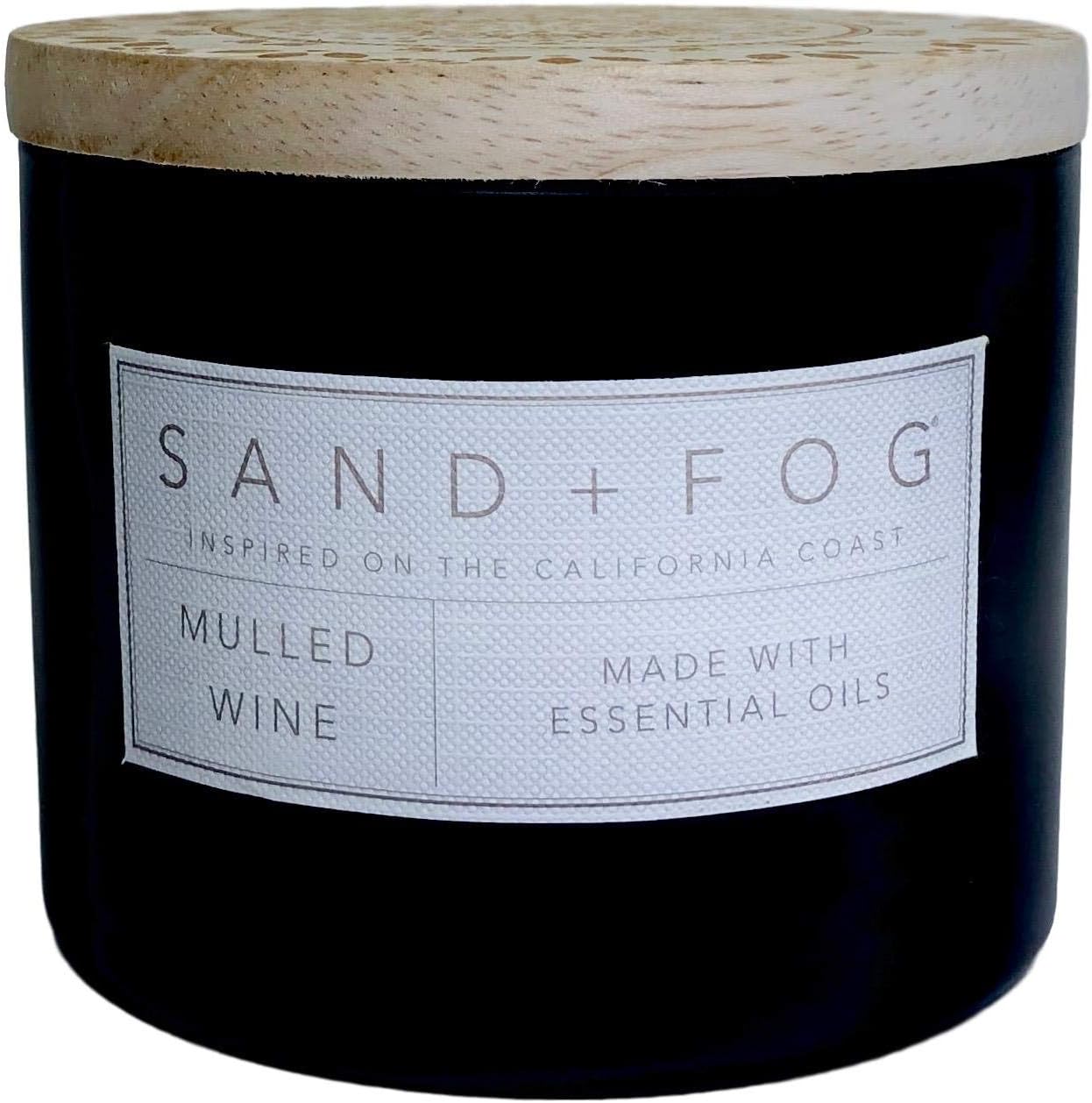 Sand + Fog Mulled Wine Scented Candle Wooden Lid Home