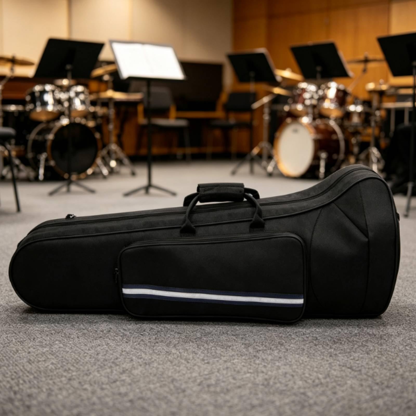 Posaunentasche gepolstert Posaunen-Instrumententasche verschleißfest Posaunentasche mit Schultergurt für Posaunisten, Schüler, Musikschule