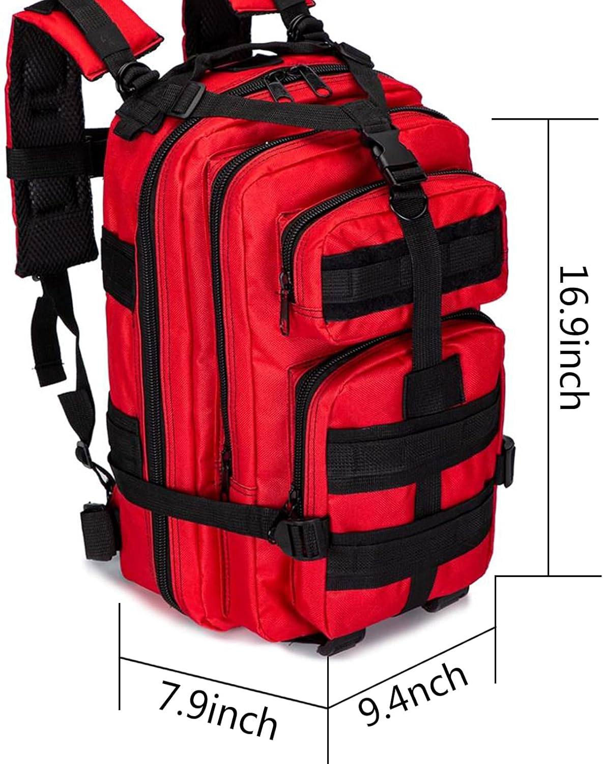20L First Aid Backpack Trauma First Aid Kit, First Responder Trauma Bag Waterproof Multi-Pocket for Hiking Travel Field Trips Camping(Khaki)