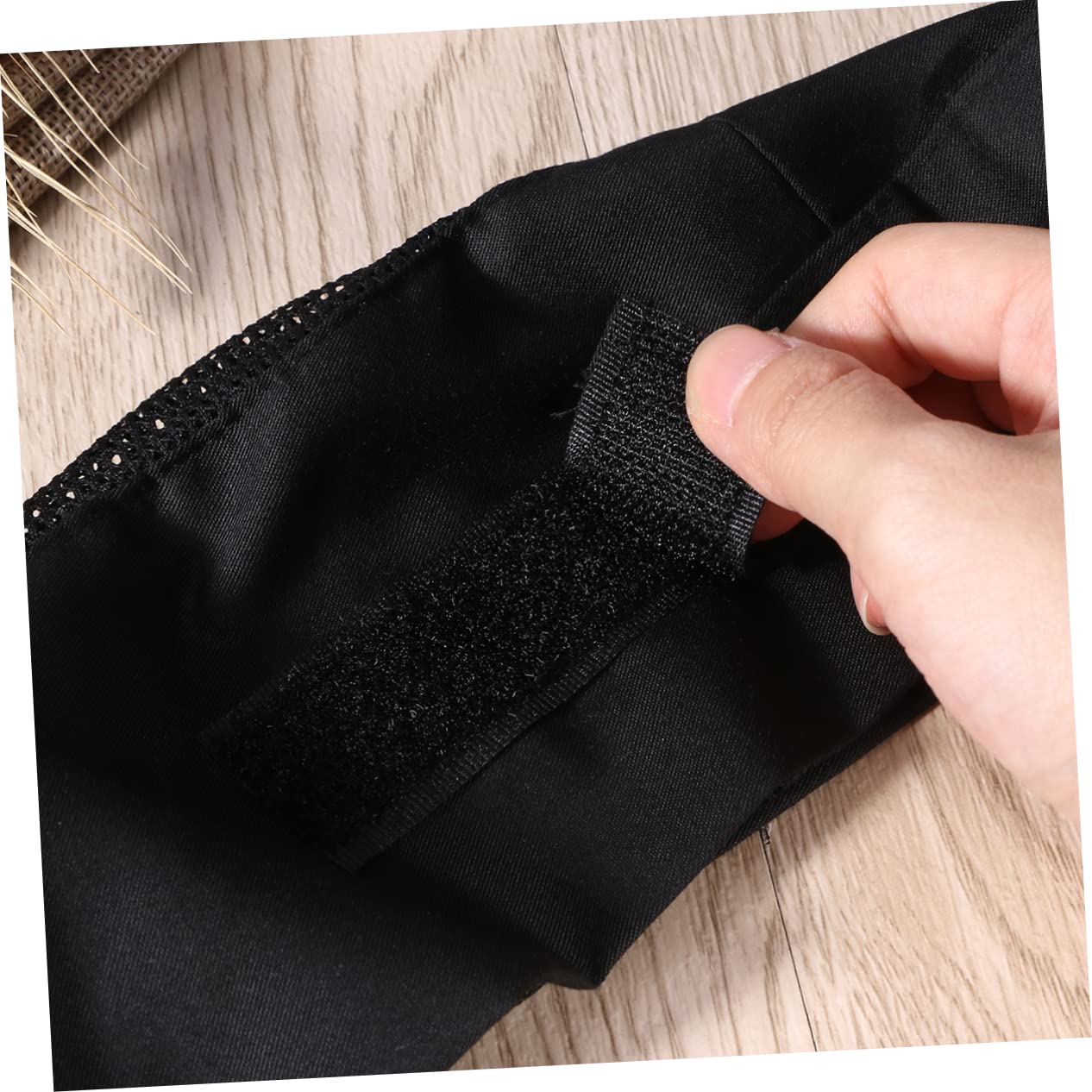 FOMIYES Breathable Black Mesh Skull Cap for Chefs Adjustable Catering Hat Soft Blend for Cooks Bakers Professional Kitchens