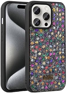 V VOLT Glitter Case for iPhone 13, Luxury Colorful Stylish Case with Bling Rhinestone Protective Silicone Bumper (A)