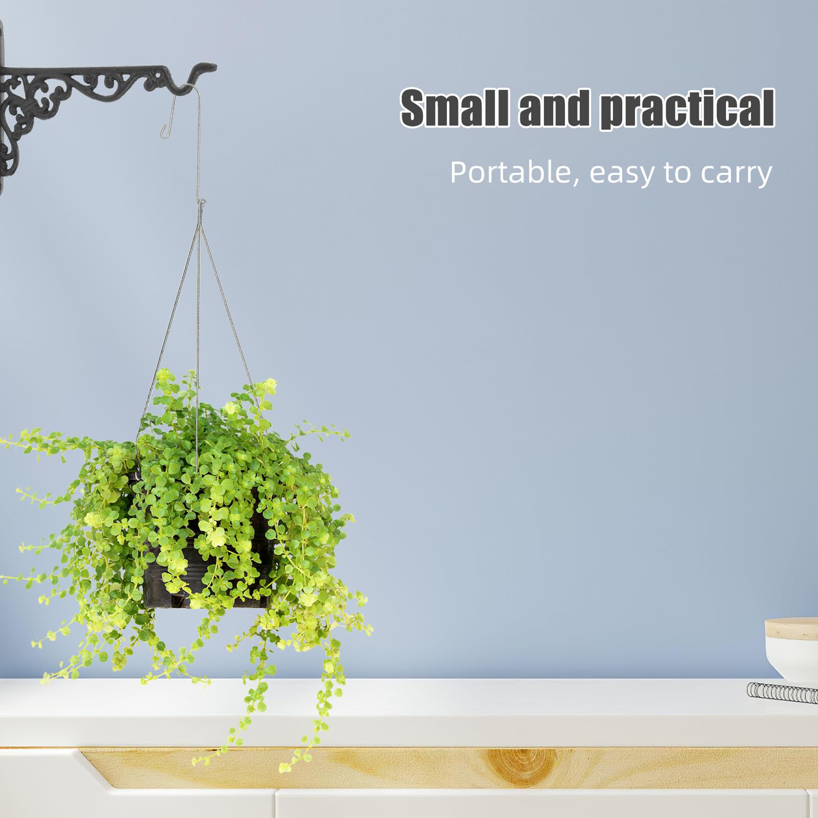 ibasenice Crochet en Fonte Noir Vintage pour Jardinières Suspendues, Support Robuste avec Vis et Écrous, pour Jardin et Extérieur, Maintien Sécurisé des Pots Métalliques