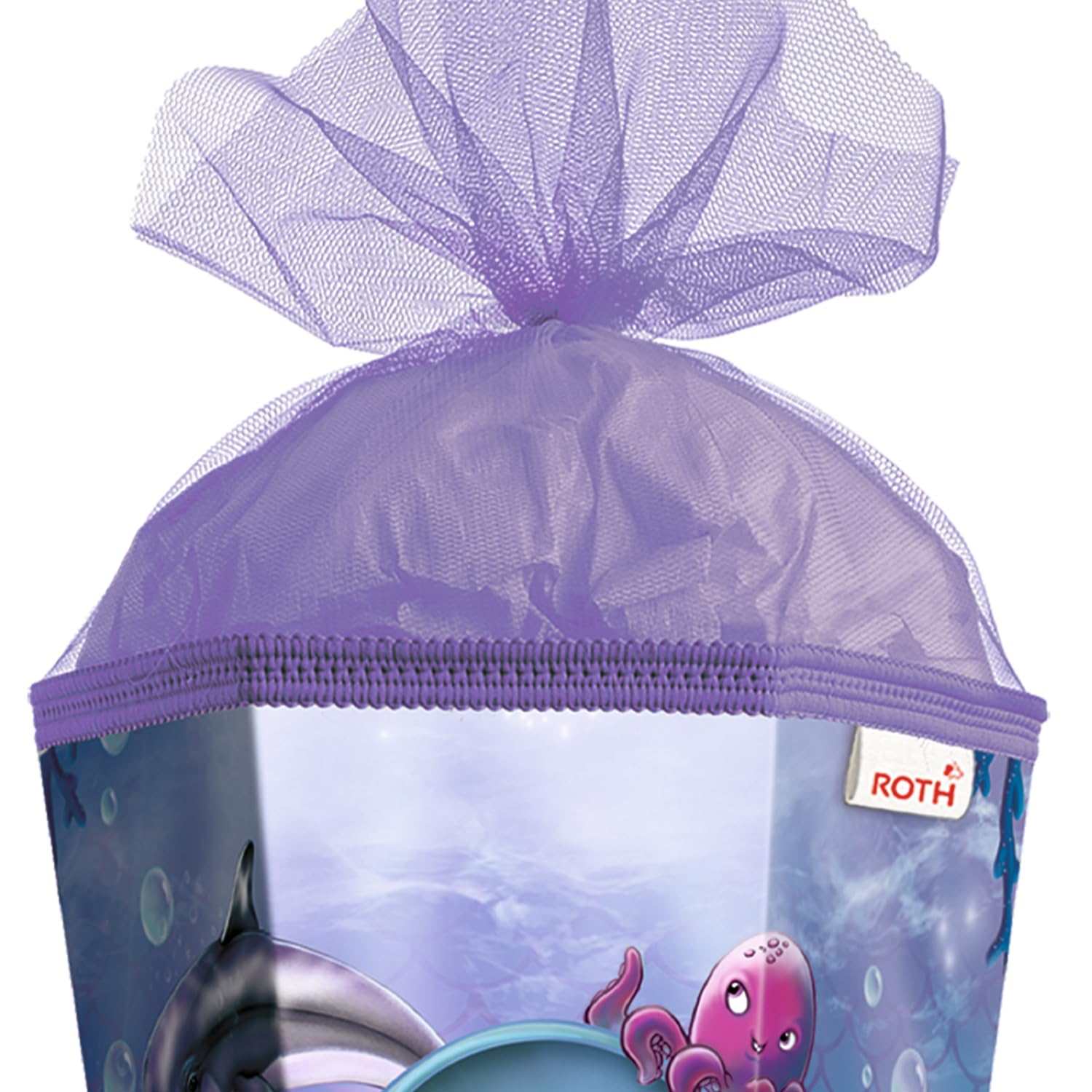 Unbekannt 10278792 - Cornet Surprise sirène - 85 cm - Rond - avec Fermeture en Tulle - Emballage Cadeau pour la rentrée des Classes - Violet