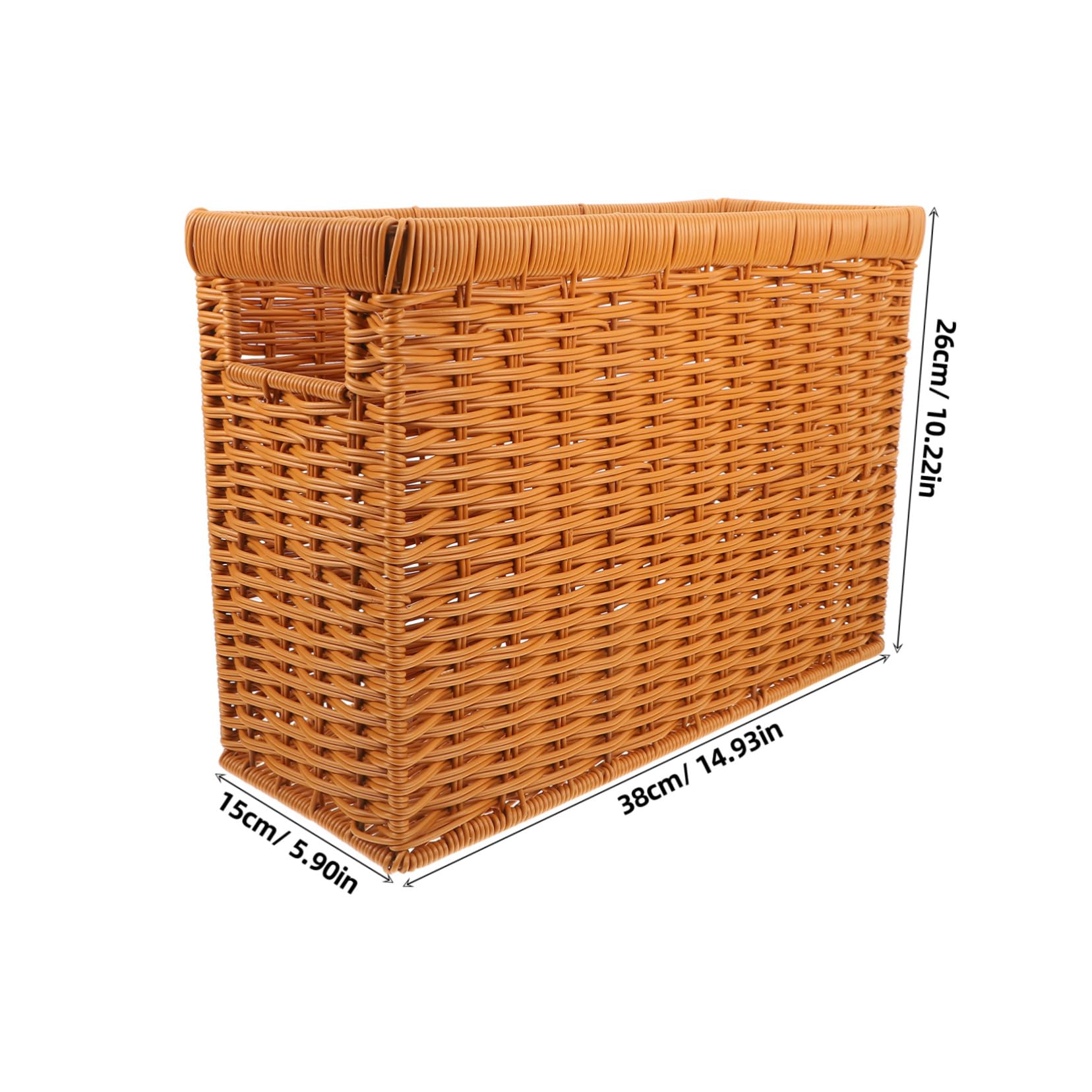MUSISALY Versatile Wicker Tray Rattan Storage Baskets Imitation Rattan Woven Basket Desk Sundry Organizer Office Decor