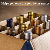 Vista 7 de Kits divisores de vidrio para cajas de mudanza, se adapta a cajas de 16 x 12 x 12 pulgadas, divisor de celdas de corrugado con 12 bolsas de espuma