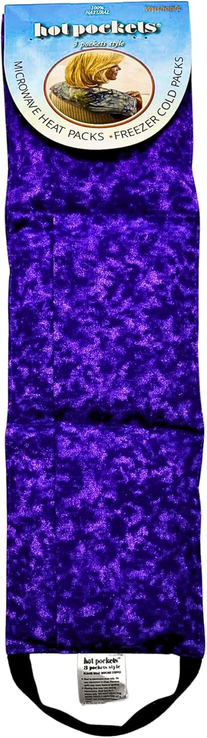 Hot Pockets Microwaveable Hot & Cold Heating Pad 3 Pockets Style for Neck, Shoulder, Elbow, Knee, Stomach & Lower Back – Reusable & Washable for Comfort & Relaxation - Blue Flower (Pack of 3)