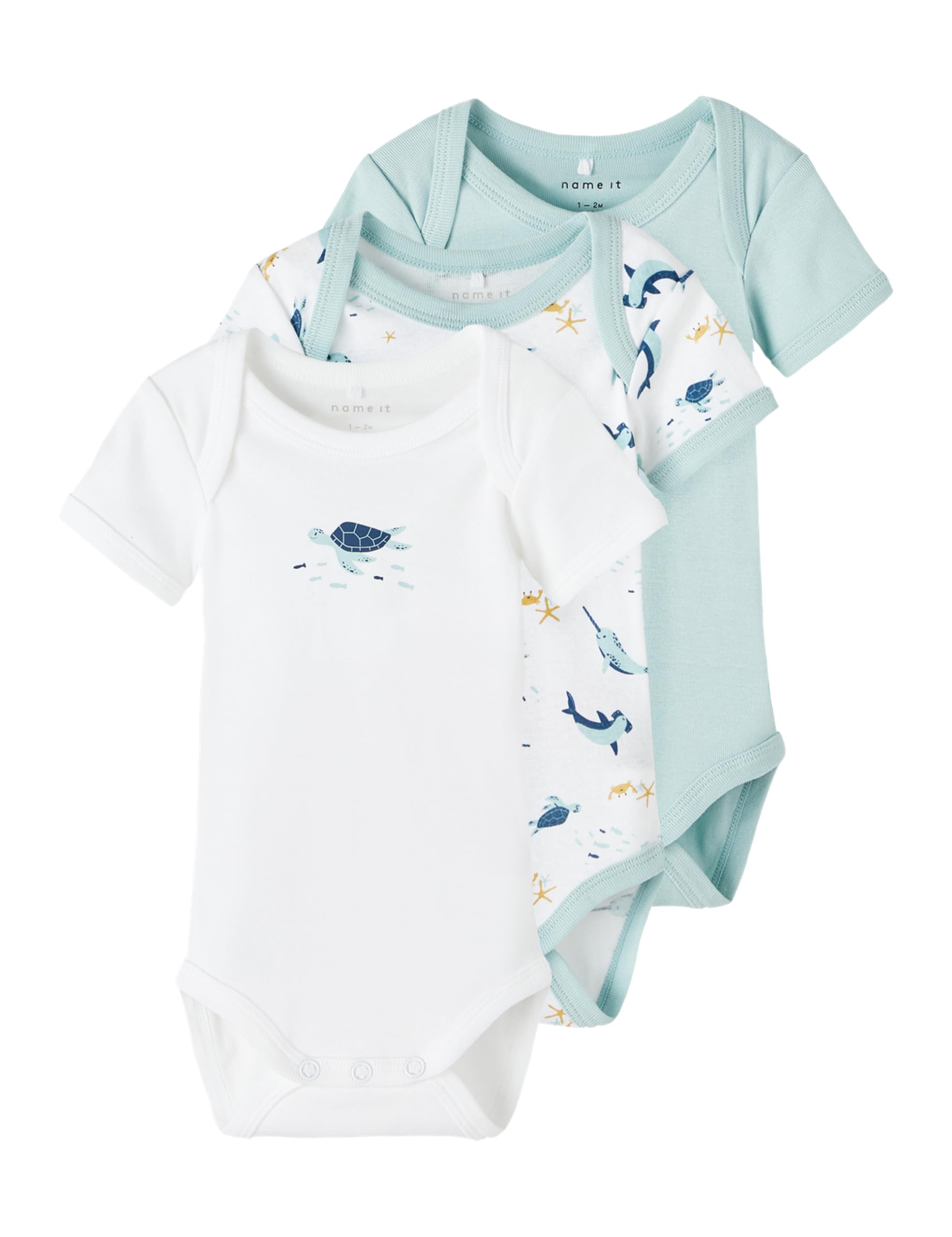 Girl's Undersea Short-Sleeves 3-Pack BABY Bodystocking (pack of 3)