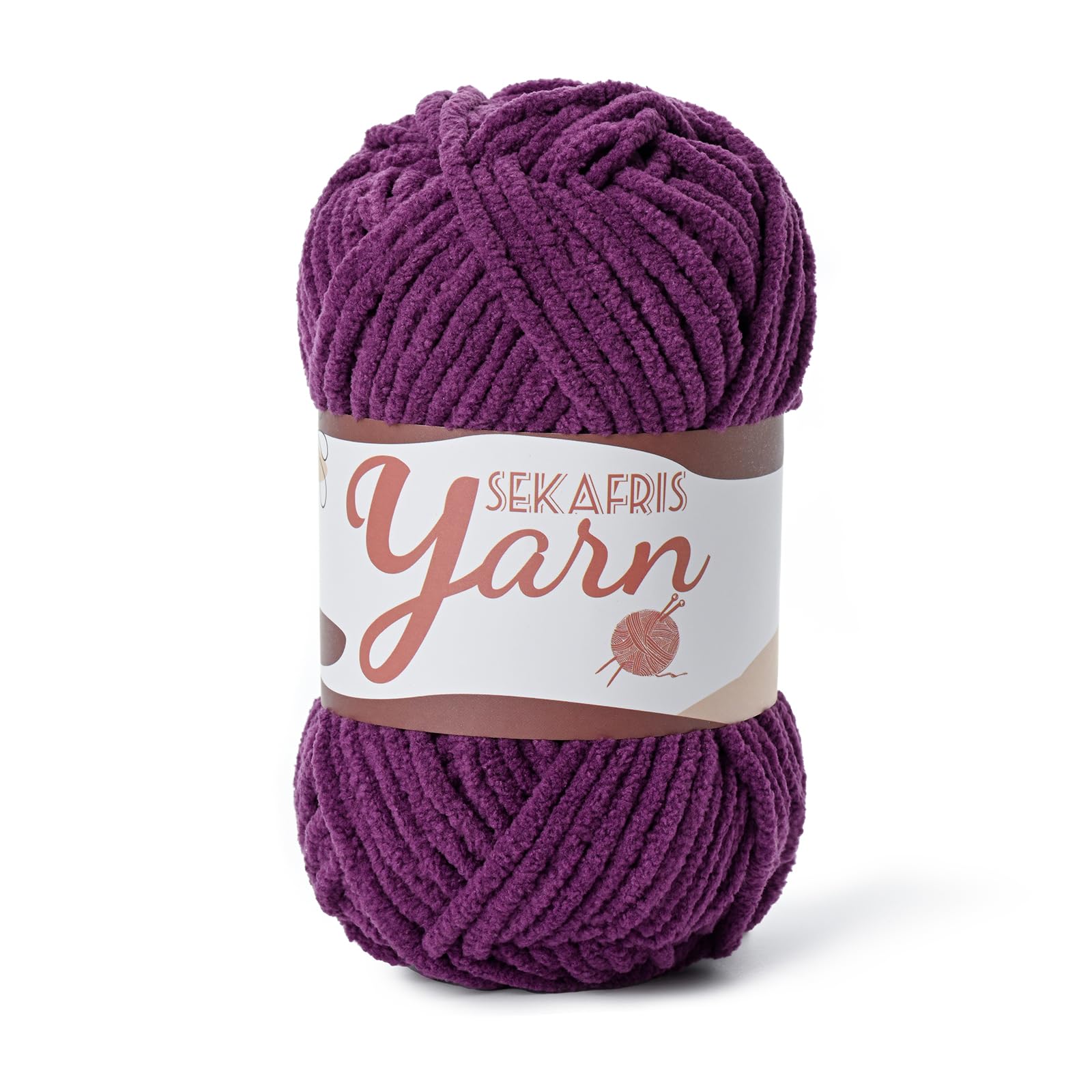 Chenille Yarn for Crocheting Plush Blanket Crochet Yarn Violet
