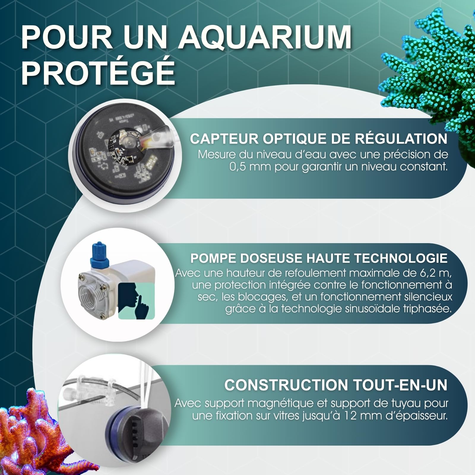 Tunze Osmolator 3 Nano I Wasserstandsregler für Nano- & Kleine Aquarien (BIS zu 250l) I Wasserpegelregler mit Zeitüberwachung für Salzwasseraquarien I Water Level Sensor mit Magnethalterung