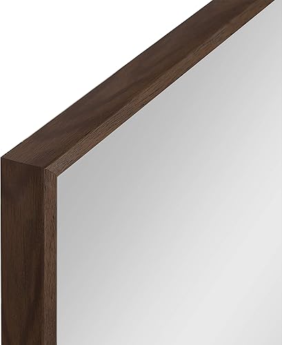 Miniatura 6 de Kate and Laurel Rhodes - Espejo de pared hexagonal moderno de mediados de siglo, marrón nogal, 31 x 22 pulgadas