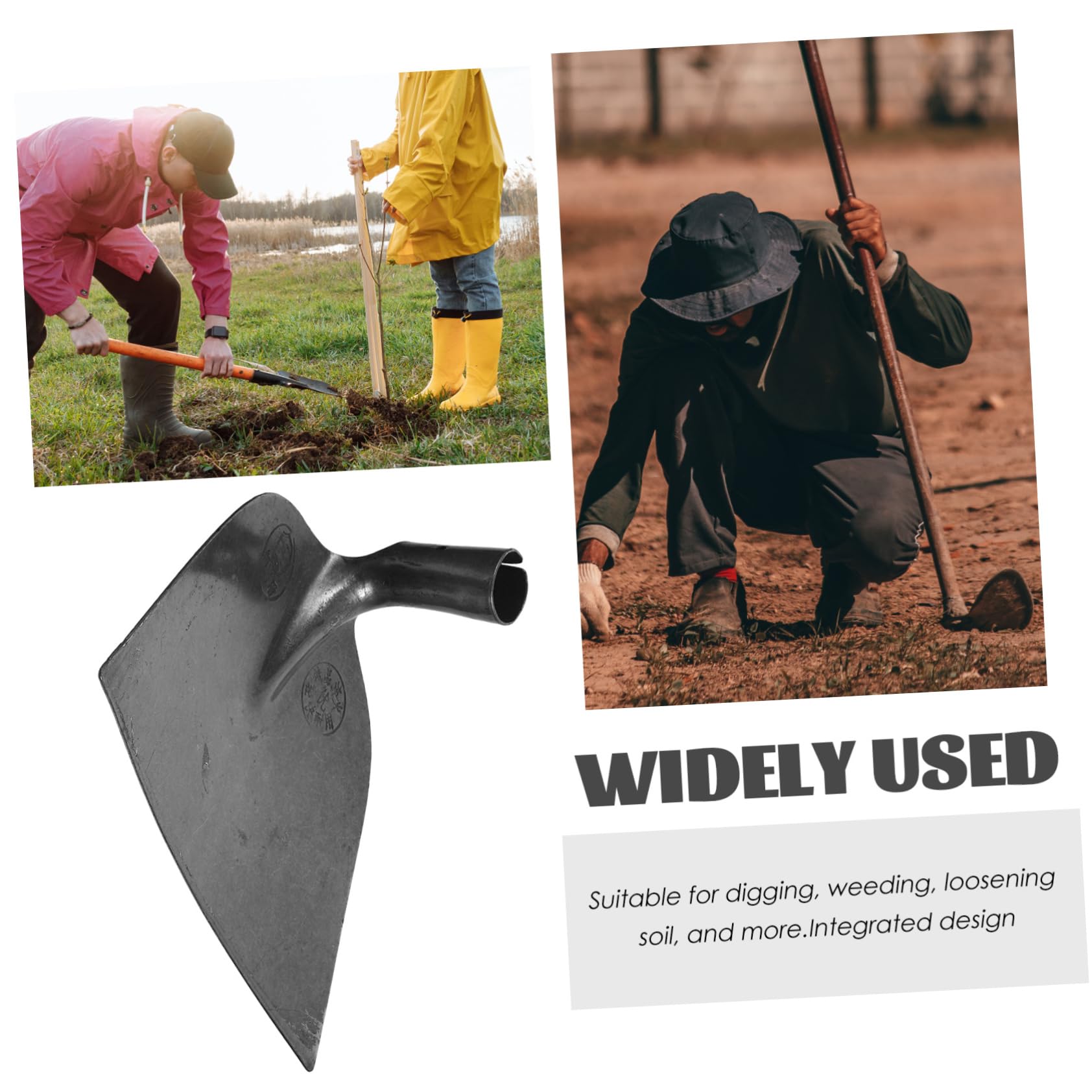 Luxshiny Orto in Acciaio al Manganese ad Alta Durezza Design Integrato e Lama Allargata, Attrezzo Agricolo Manuale Resistente per Casa e Fattoria Stili multipli