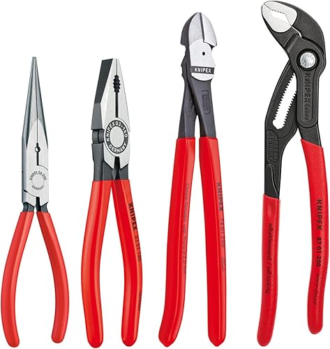 B0BNL65S9S_image_4 KNIPEX Tools 00 20 04 SB, juego de alicates rojos de precisión con anillo de presión, juego de 8 piezas y herramientas 9K 00 80 94 de EE. UU. Cobra
