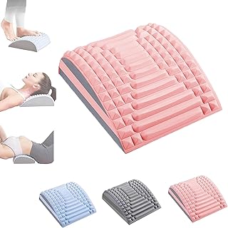 Refresh - Neck & Back Stretcher, 2023 Best Back Stretcher Multi Level Back Cracker, Lower Neck And Back Stretcher, Lumbar Traction Device For Herniated Disc, Sciatica, Scoliosis (Pink)