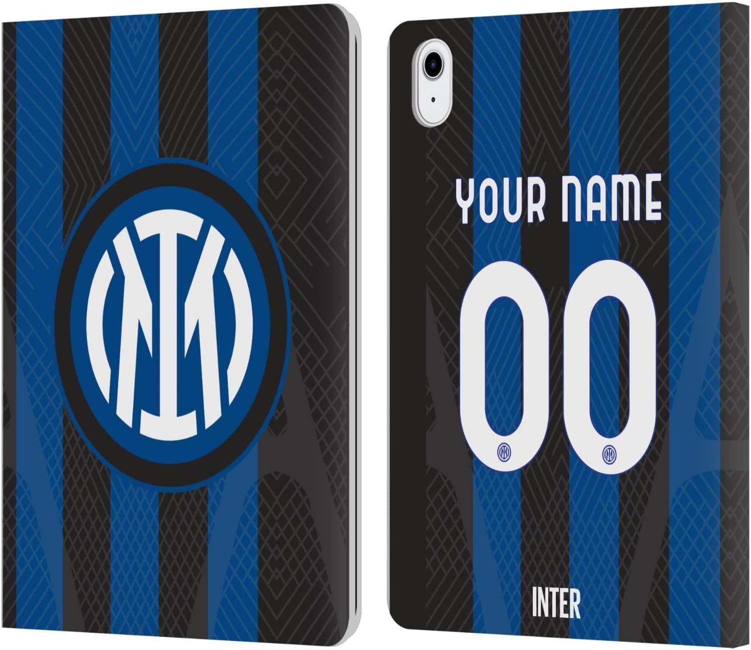 Head Case Designs Officially Licensed Custom Customized Personalized Inter Milan Home 2022/23 Crest Kit Leather Wallet Case Compatible with Apple iPad Pro 11 M4/M5 2024/2025