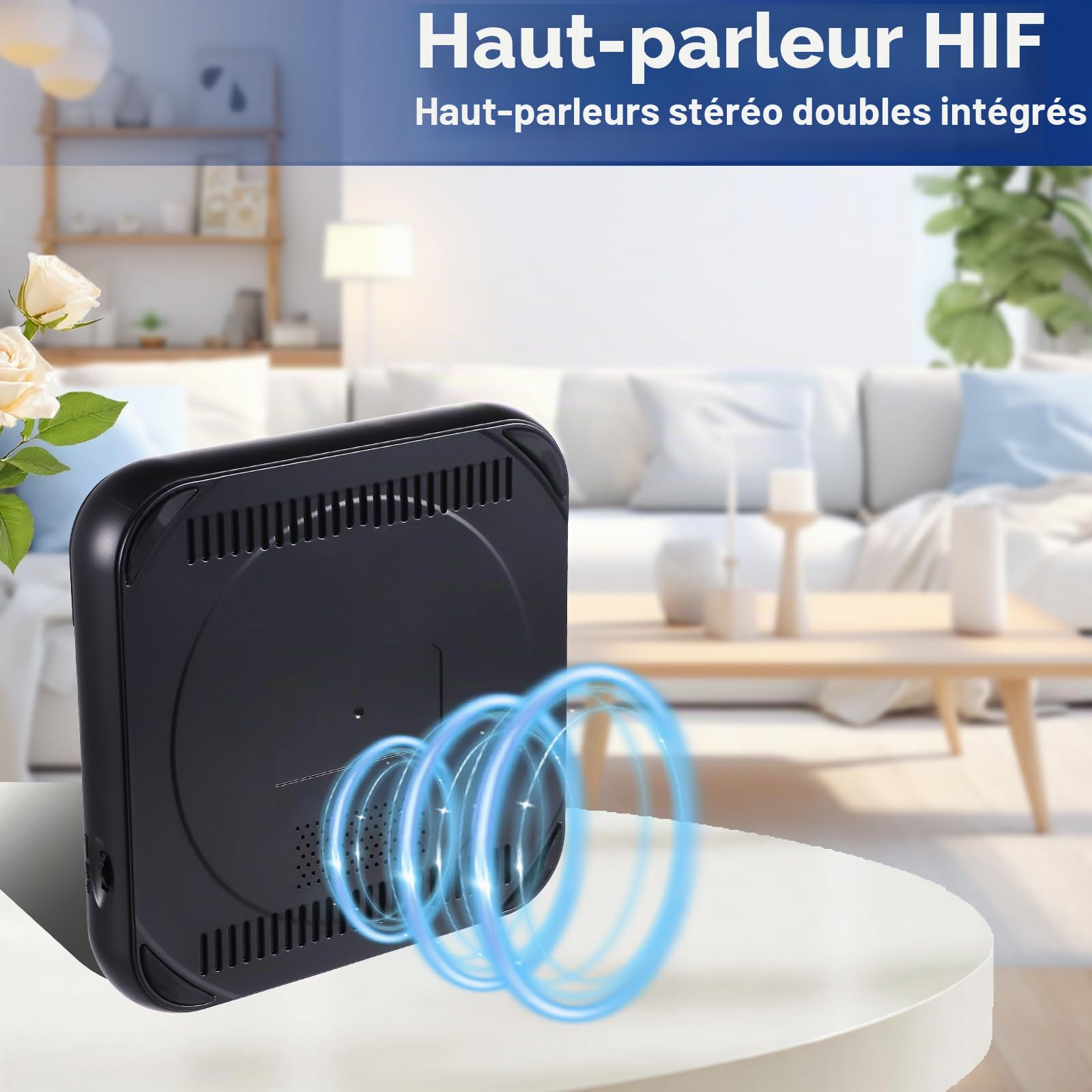 Lecteur CD Portable avec Bluetooth 5.3 - Lecteur CD Enfant avec Batterie 2000mAh Rechargeable, USB, MP3, Prise Casque - Haut-Parleur Intégré - pour Voiture, Voyage et Chambre d'enfant