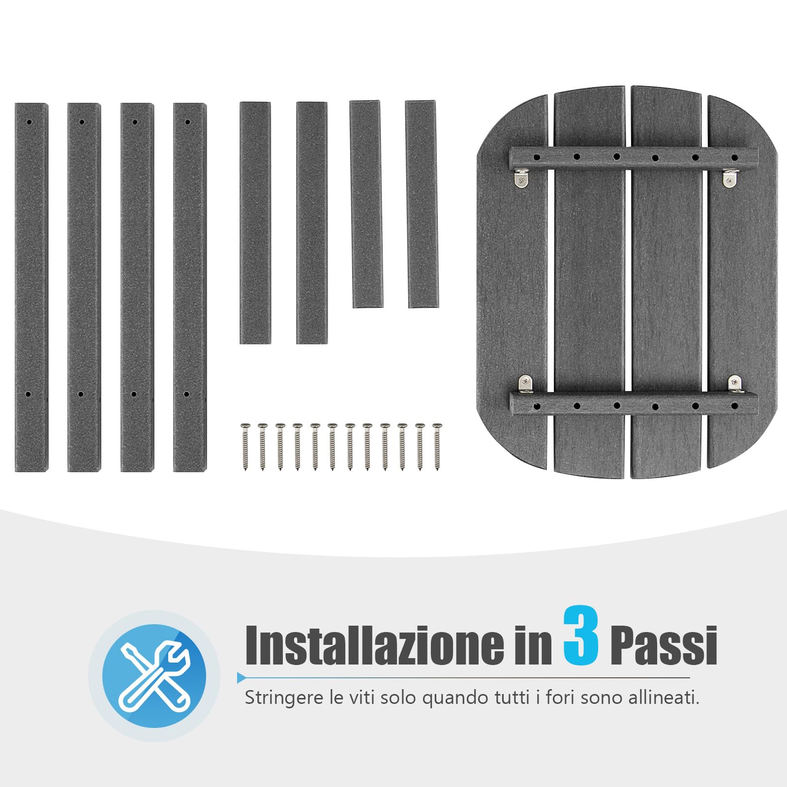 RELAX4LIFE Tavolo da Giardino, Set di 2 Tavolini Laterali in HDPE Resistente alle Intemperie, Tavolino Piccolo per Esterno, Balcone, Terrazza, Bordo Piscina e Cortile, Portata 91kg, 48×37×46cm