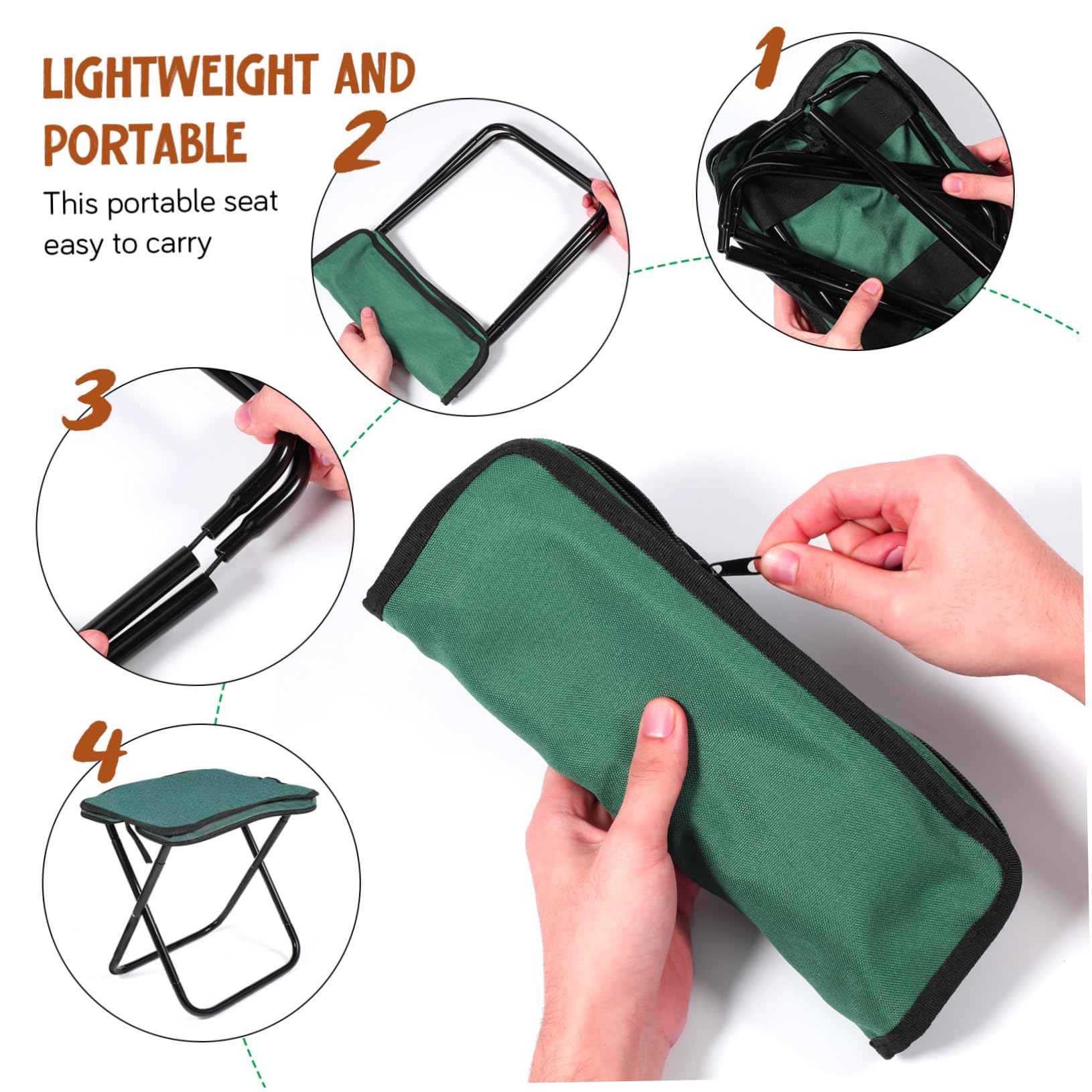 IMIKEYA Sgabello Pieghevole Portatile per Esterni Picnic Escursioni e Attività