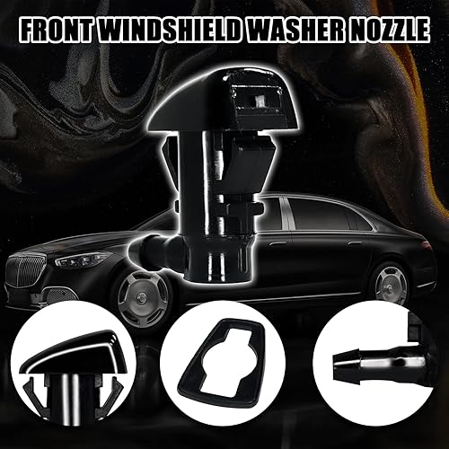 Miniatura 3 de 2 boquillas para limpiaparabrisas delantero, kit de chorro de pulverización de un solo orificio para parabrisas que reemplaza al OEM #55372143AB