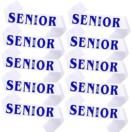 10 PCS Senior 2023 Sash White Class of 2023 Graduation Sashes