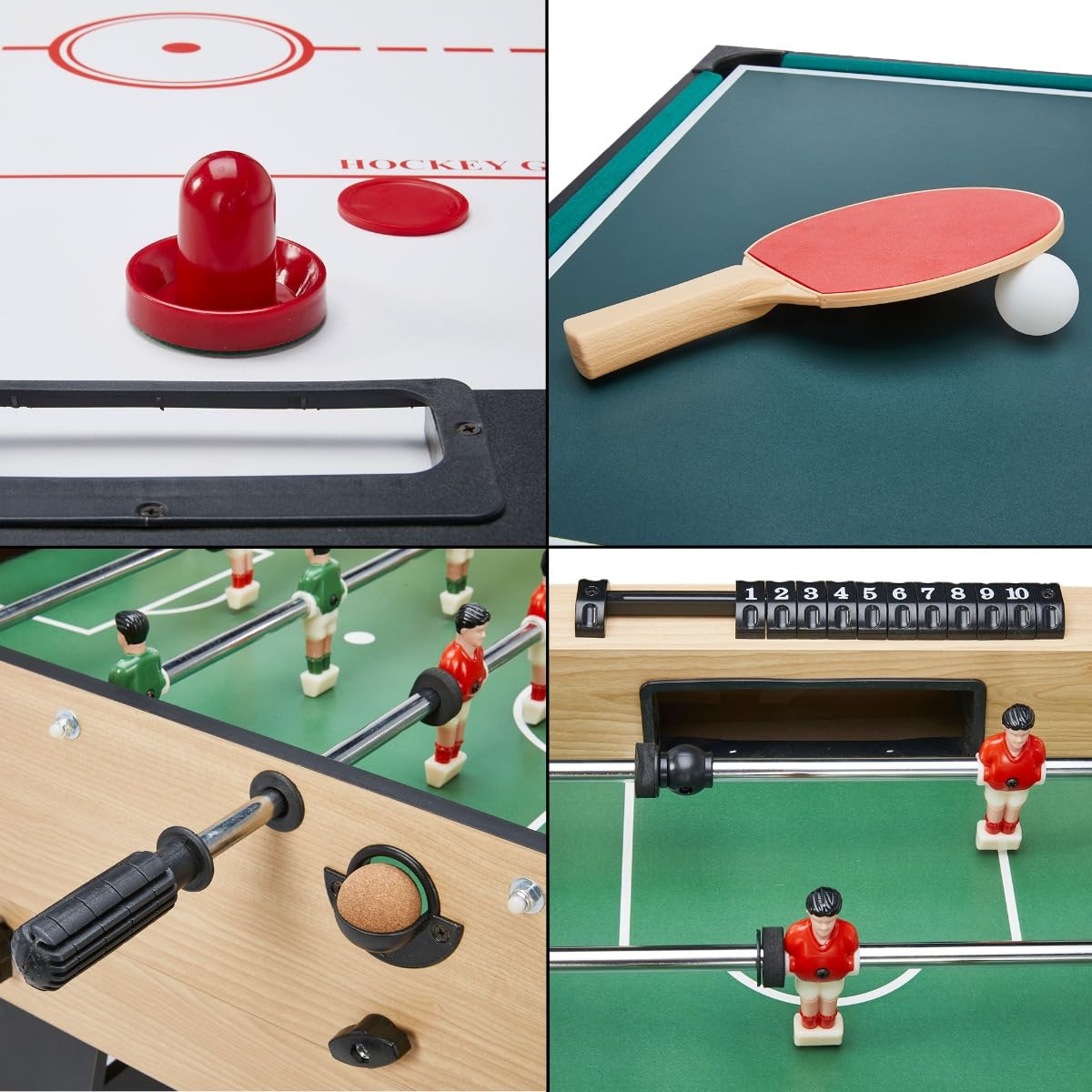 Kangui Table Multi Jeux Pliable 16 en 1 pour ado - Baby-Foot, ping Pong, Billard, Bowling, palets,...