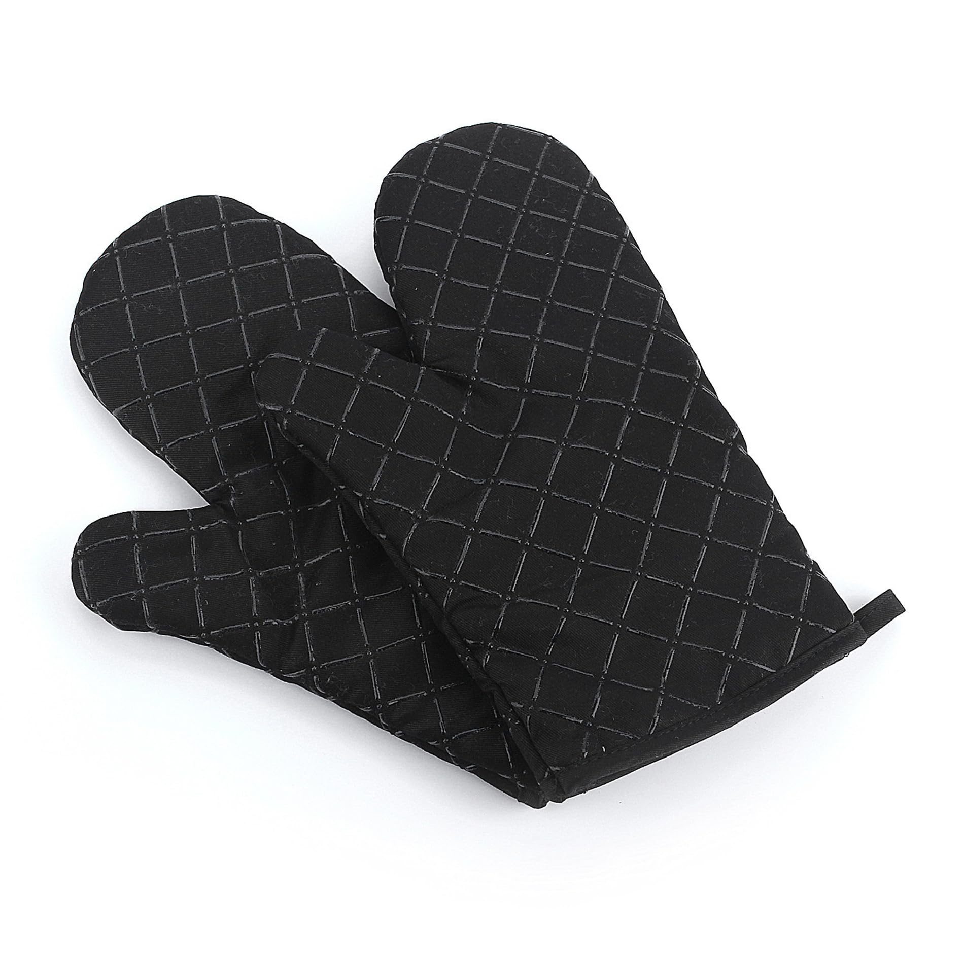 1 pair Oven Gloves, Oven Mitt, Heat Resistant Oven Gloves, Baking Gloves, Heat Resistant Mitts with Cotton Padding, Kitchen Gloves, Cooking Gloves,Suitable for kitchen, barbecue, cooking,baking(Black)