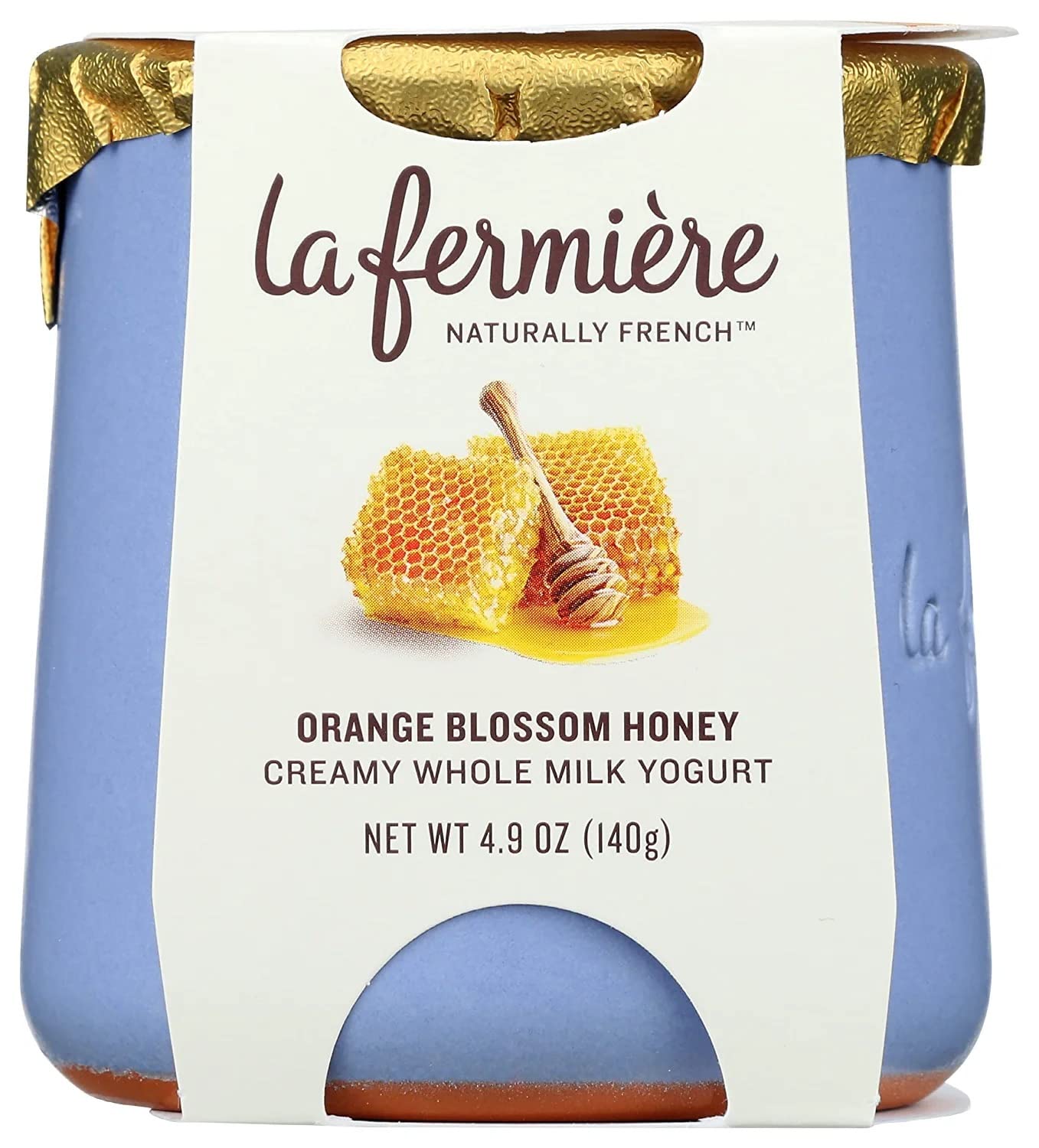 La Fermiere Creamy Whole Milk Yogurt with Orange Blossom Honey, 4.9 oz - Traditional French Style