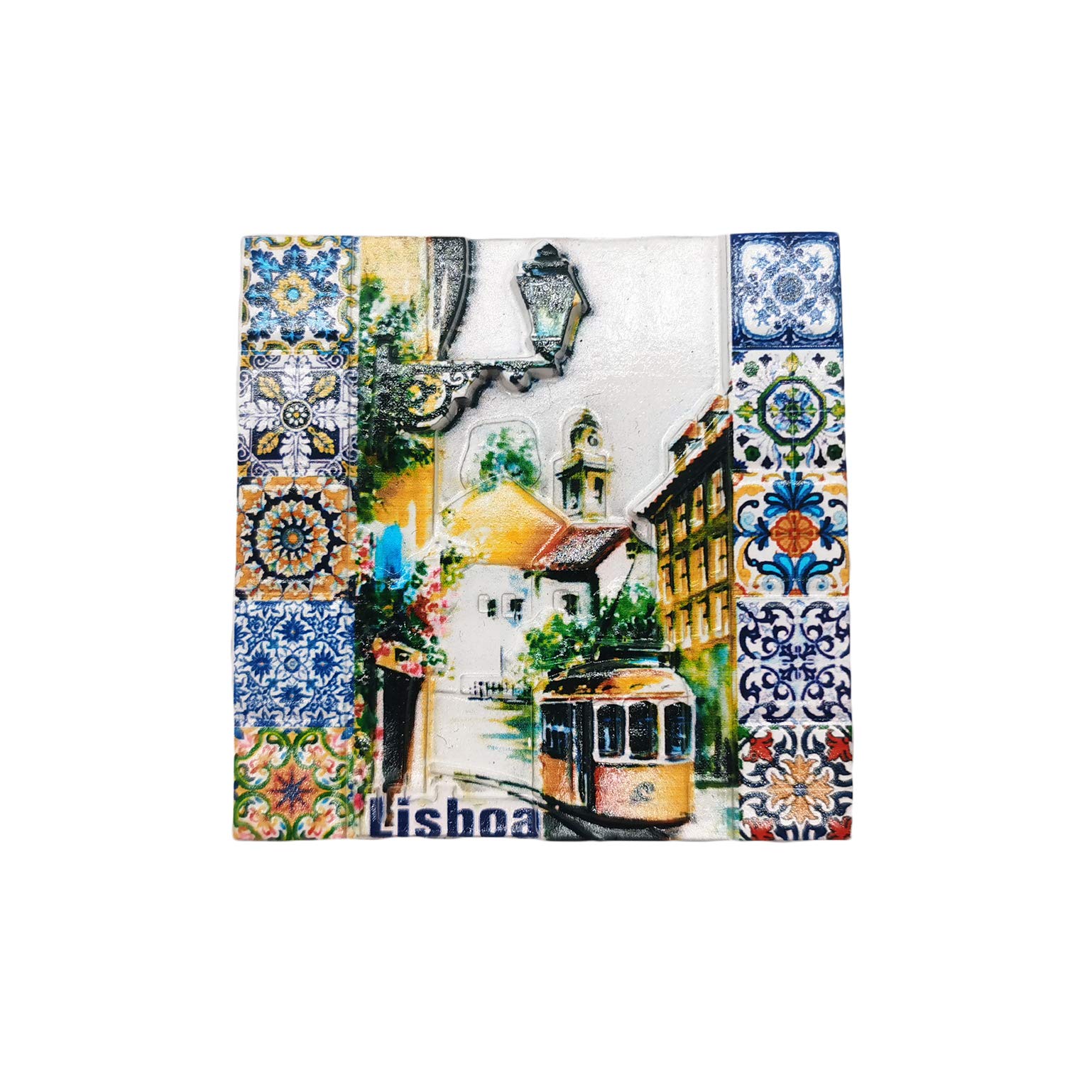 Wedarego Lisbon Portugal 3D Refrigerator Magnet Resin Travel Souvenirs,Handmade Home & Kitchen Decoration Lisbon Fridge Magnet Collection Gift