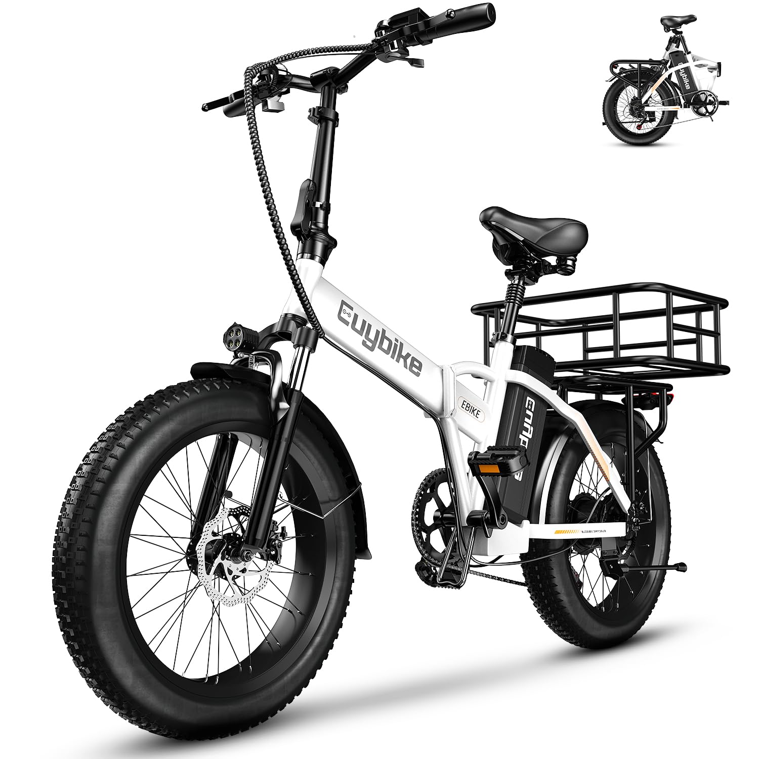 1000W Foldable Electric Bike,48V 20AH Removable Battery Ebike,80 Miles Max Range Electric Bike for Adults,20"x3" Fat Tire Folding Ebike,Adult Electric Bicycle for Commute Mountain Sport
