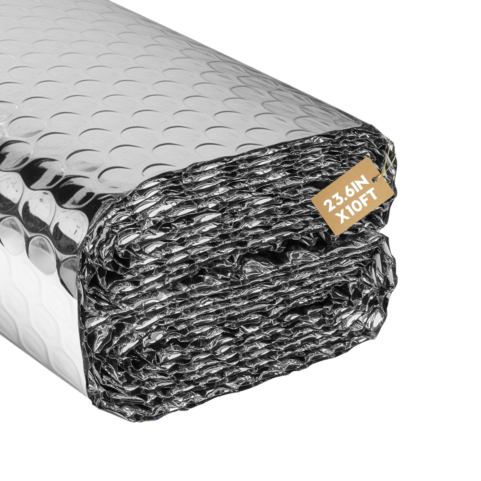 Double Reflective Insulation Roll, 23.6" X10' Double-Sided Aluminum Bubble Roll, Rv Window and Window Insulation for Winter and Summer, Garage Door, Roof, Car