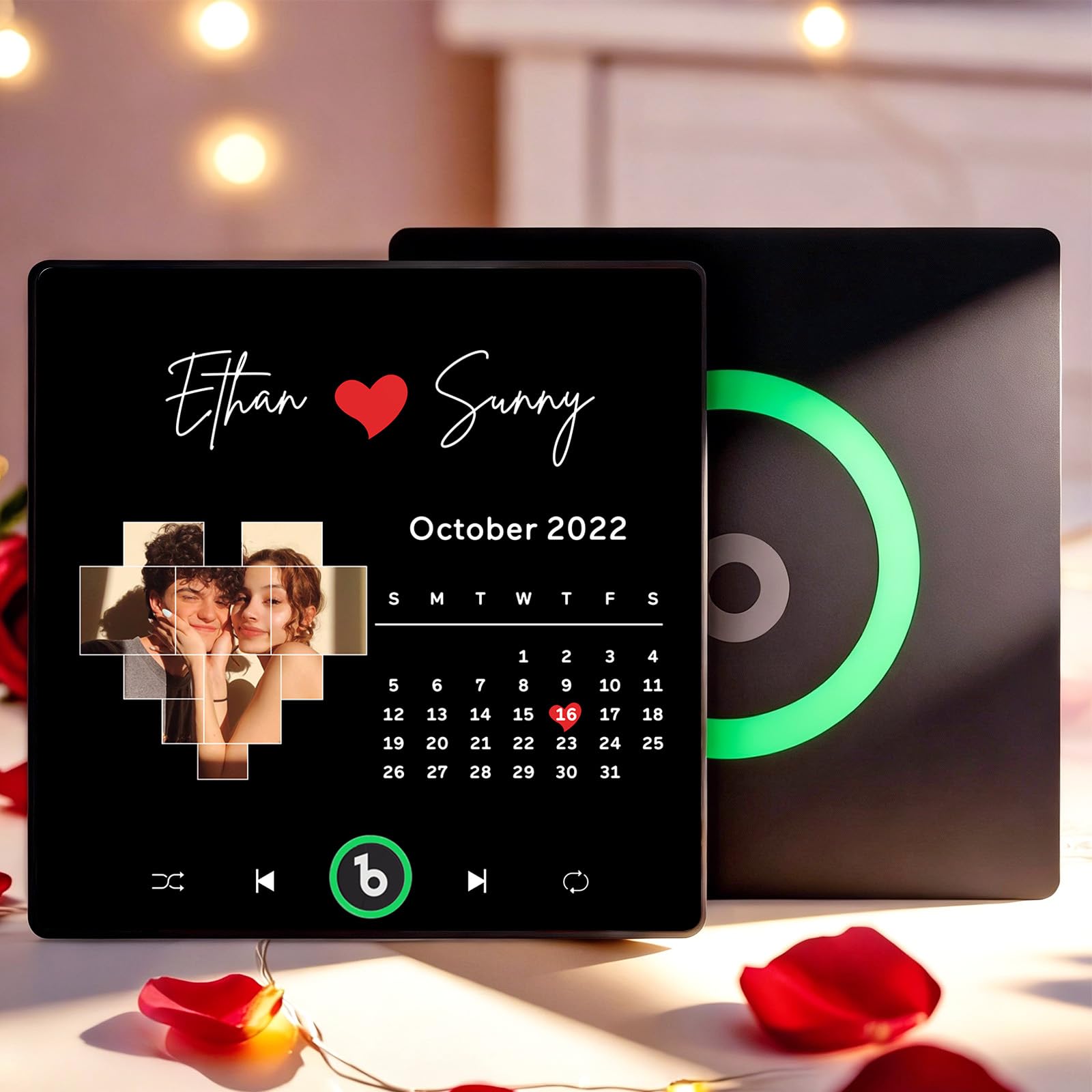 Custom Music Fridge Magnet Personalised Gifts for Women Men Spotify Plaque Magnetic Photo Frames for Fridge Valentines Wedding for Him Her Wife Husband Couple — image 1