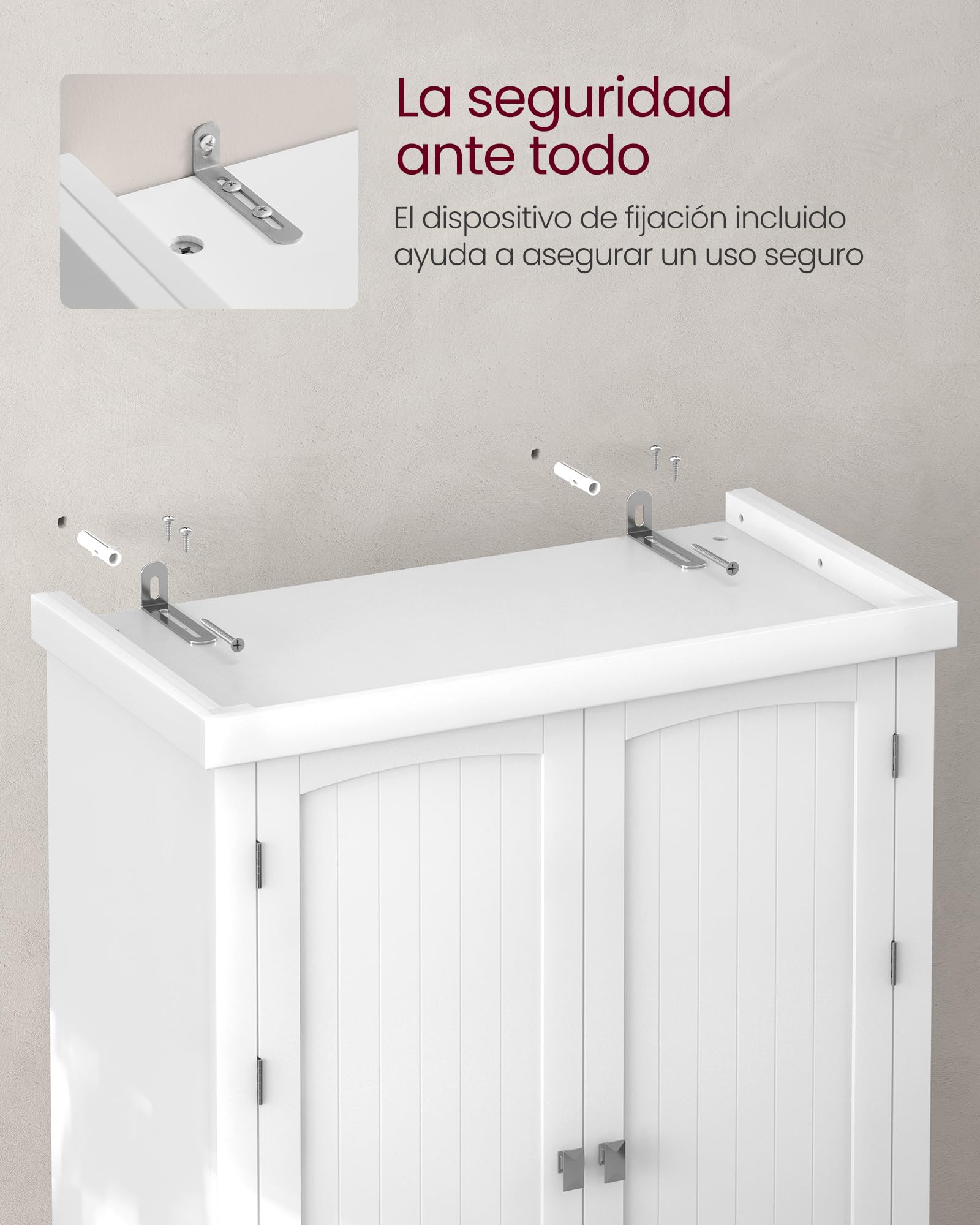 VASAGLE Armario Alto de Cocina, 40 x 76 x 182,1 cm, Armario Independiente, con un Cajón, Estantes Ajustables, 6 Estantes en la Puerta, para Sala de Estar, Cocina, Blanco BBC561W21