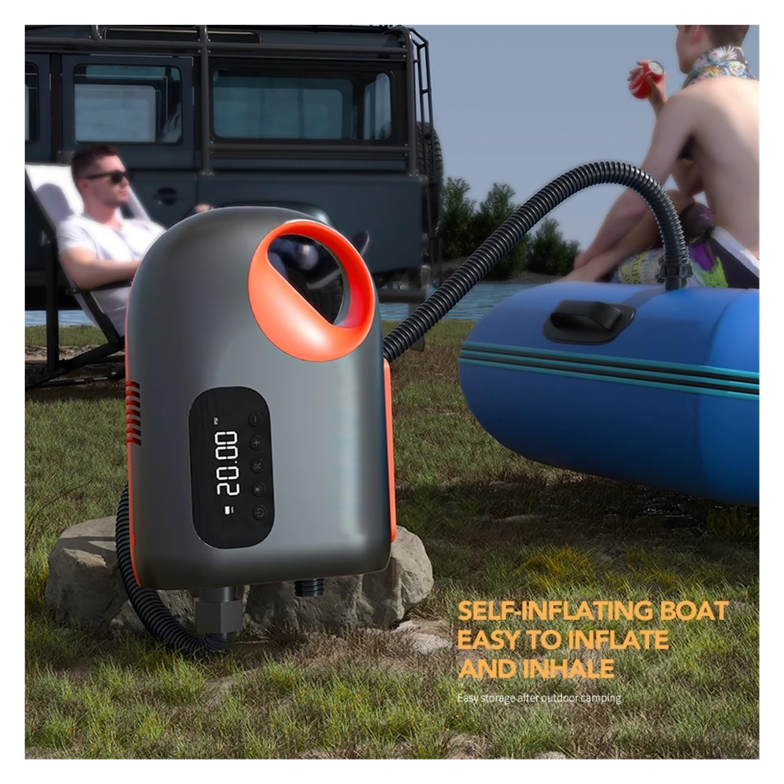 Pompa Ad Aria Elettrica Cablata Gonfiabile A Corrente Continua, Compressore Alta Velocità For Tavola Da Surf, Kayak, Materassino Inflazione Rapida