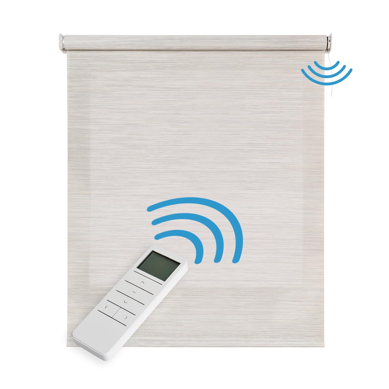 Tenda a Rullo Screen Motorizzata con Telecomando 160x180 cm Grigio Beige | Motore, batteria e telecomando per controllo automatico. Tubo 38 mm e tessuto Screen 5% con protezione solare UV StoresDeco