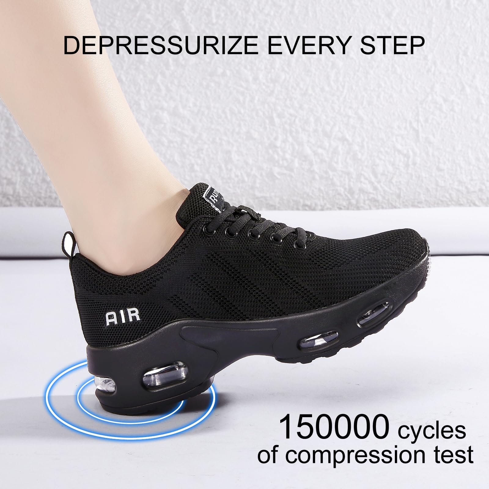 Myztra Baskets pour femme avec coussin d'air soutien de la voûte plantaire Chaussures de course